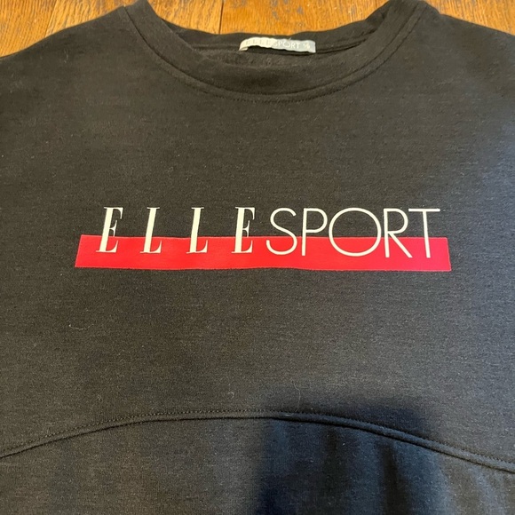 🖤 ELLE SPORT – Black & Red Sweatshirt – Size L - Picture 3 of 7
